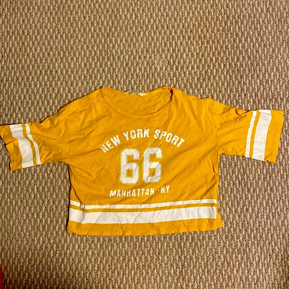 H and m , cropped , yellow , NYC , tee , kids 12-14